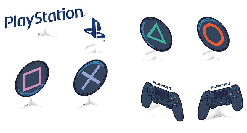 Decoração de Mesa PlayStation - 8 unidades