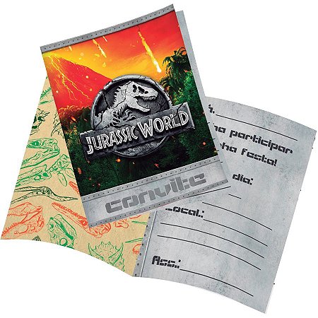 Convite Jurassic World - 8 unidades