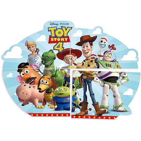 Painel Decorativo 4 Lâminas Cartonado Festa Toy Story - 1,26cm x 88cm