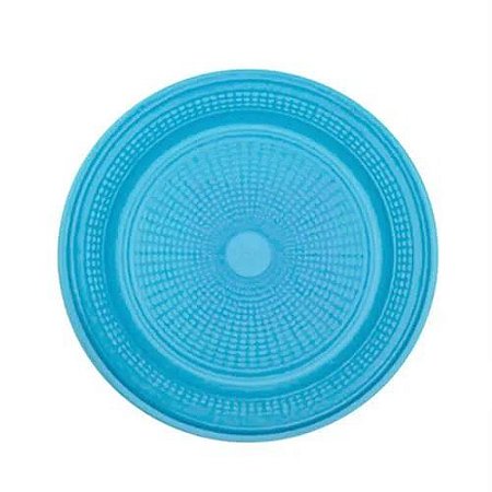 Prato Plástico Biodegradável Azul Claro 15cm - 10 unidades