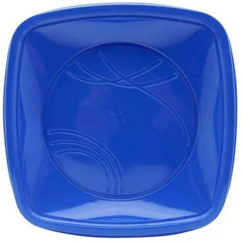 Prato Quadrado Azul 15 cm - 10 unidades