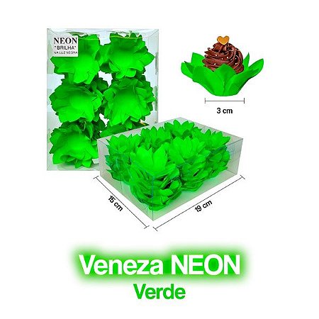 Forminha Veneza Verde Neon - 40 unidades