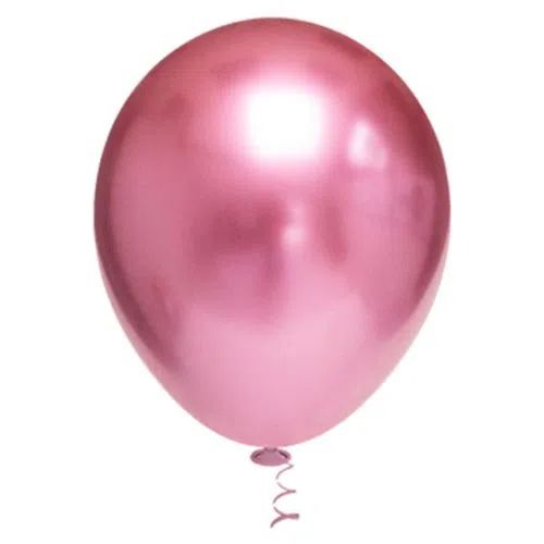 Balão Platinado Cromado Rosa 9 Polegadas (23cm) - 25 unidades