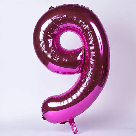 Balão Metalizado Pink Número - 1 metro
