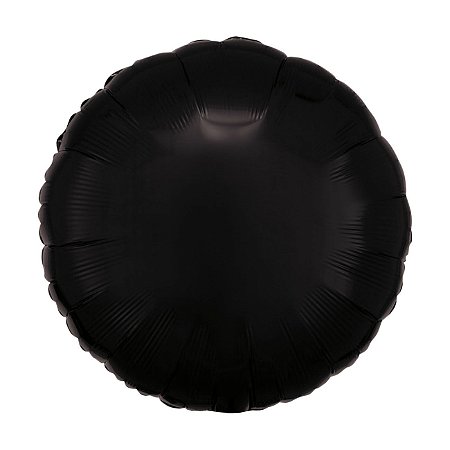 Balão Metalizado Redondo Preto - 50cm - Flutua Com Gás Hélio