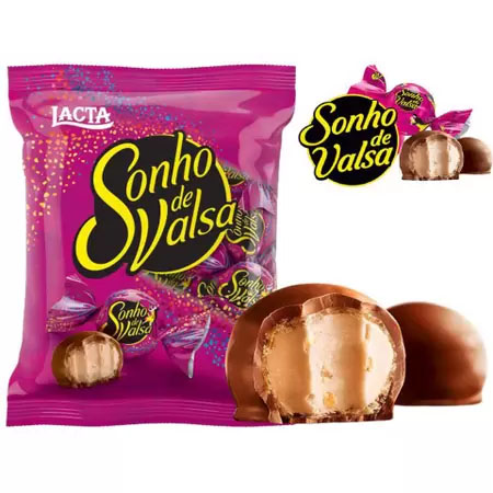 Bombom Chocolate Sonho de Valsa ao Leite - Pacote 1kg - 50 Bombons