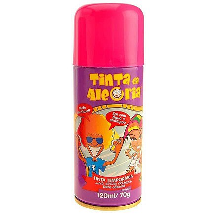 Tinta Spray Temporária Para Cabelo Rosa - 120 ml