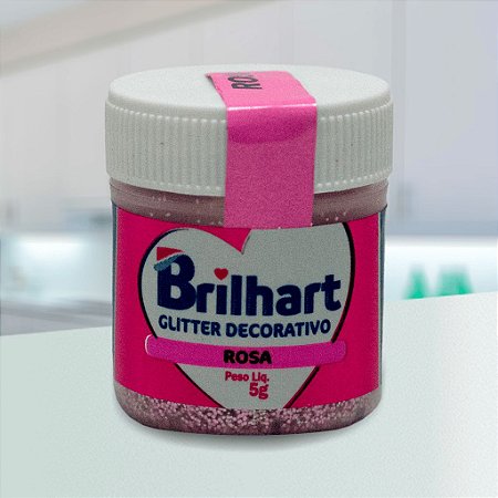 Glitter Decorativo Comestível Brilhart 5g - Rosa