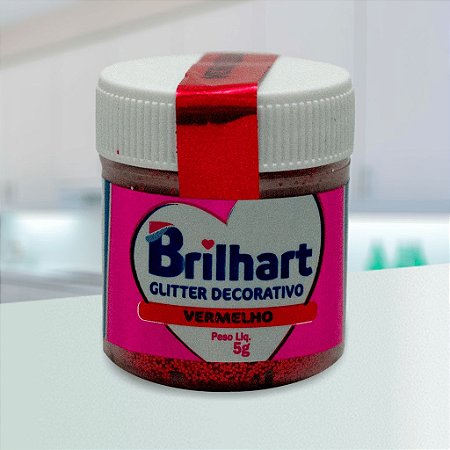 Glitter Decorativo Comestível Brilhart 5g - Vermelho