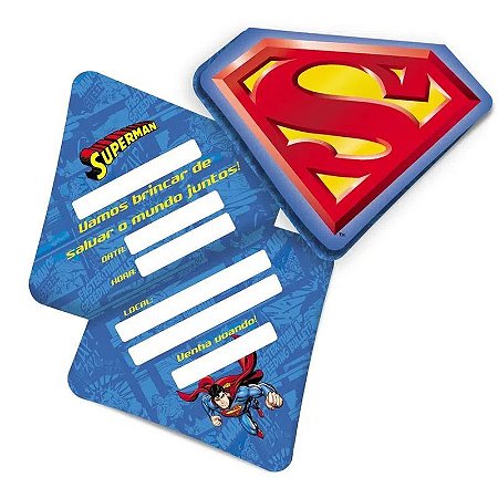 Convite Superman - 8 unidades