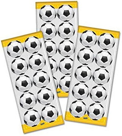 Adesivo Redondo Futebol - 3 Cartelas Com 10 Adesivos Cada (30 Unidades)