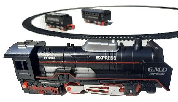 Ferrorama Trem Clássico Super Trilhos Locomotiva Com Luz E Som 45 Pçs