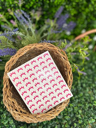 Adesivo mini pink/preto - 1,5cm - pct 10 pares