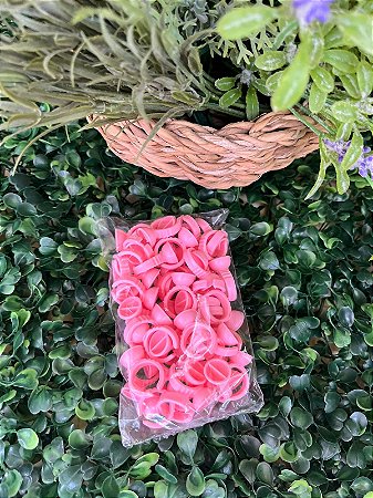 Anel com batoque fixo pequeno c/ divisória -  Rosa - 50un. descartáveis