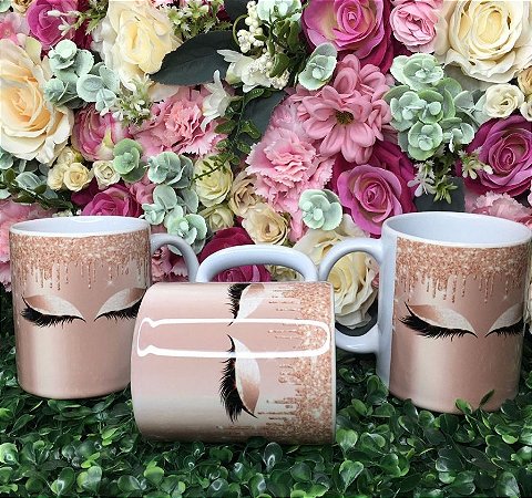 Caneca de louça - cílios