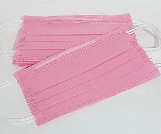 Máscara Descartável - Rosa - pct 25un.
