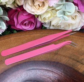 Pinça Beauty Make-up Curva - Rosa