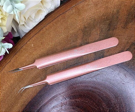 Pinça Fada Color Ponta Fina Reta - Rose Gold