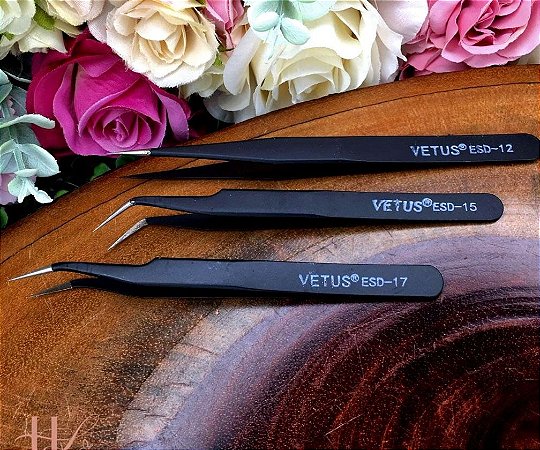 Pinça Vetus Semi Curva - ESD-17 - Preta