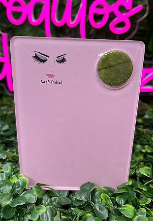 Placa Acrílica Rosa com Pedra Jade