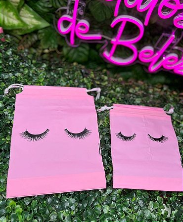 Saquinho para kit lash - Rosa - Tam. G