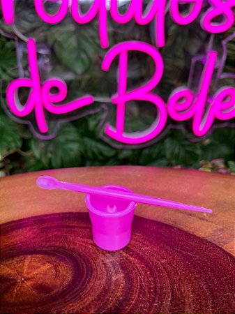 Copo Dappen e Aplicador com Colher Plástico - Rosa