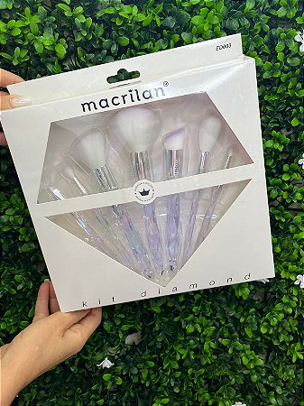 Kit Pincel Macrilan - Diamond - 7 pincéis