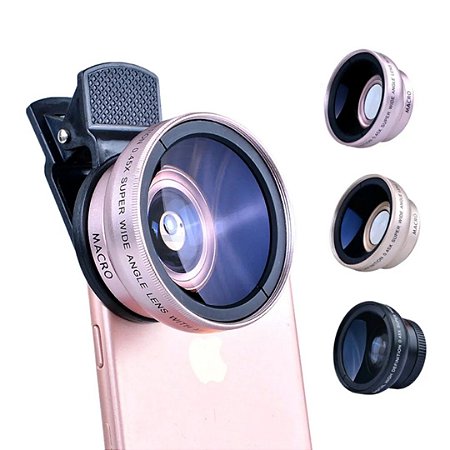 Lente Camera de Celular - 2 em 1 - Macro e Wide Angle - 0,45X - 37mm