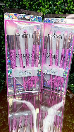 Kit Pincel Luxo Maquiagem - 5 pincéis