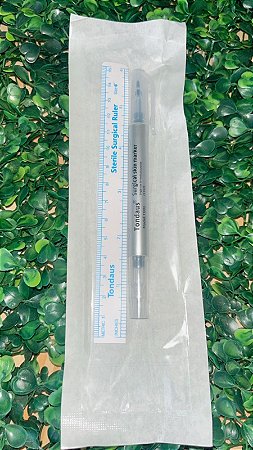Caneta e regua para marcações - cor violeta