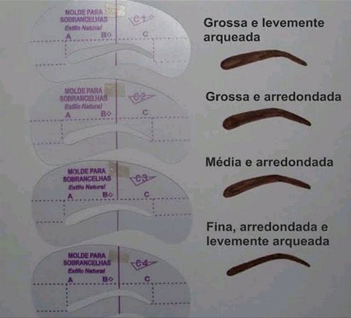 Molde para Sobrancelha - 5 modelos