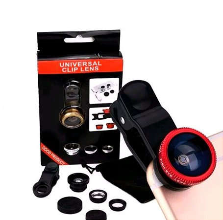 Lente Camera de Celular - 2 em 1 - Macro e Wide Angle - pequena