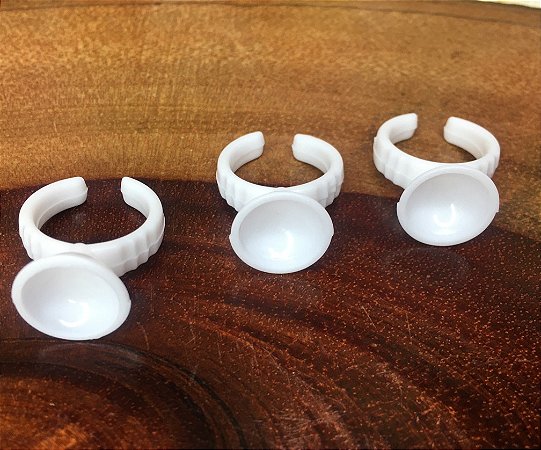 Anel com batoque fixo pequeno -  Branco - 100 un. descartáveis