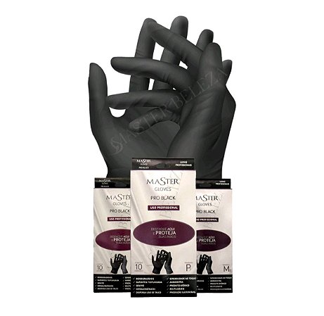 Luva Master Pro Black - 10 un.