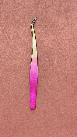 Pinça pink-dourada - Curva L