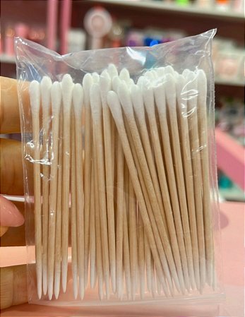 Palito ponta dupla algodão - fina e cotonete - 50 un.