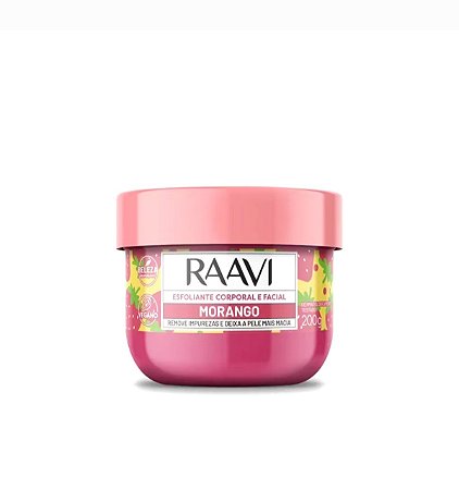 Esfoliante Corporal e Facial RAAVI Morango - 200g