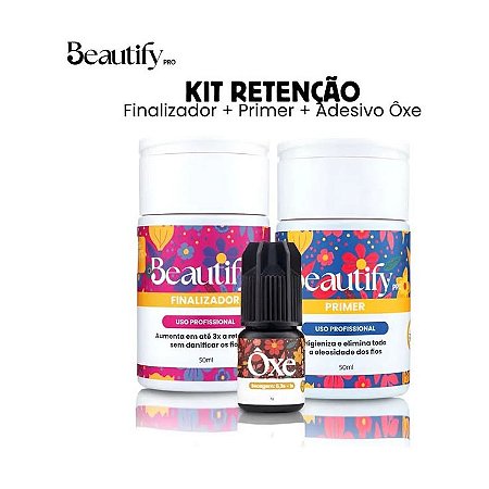 Kit Retenção de Cílios Beautify Pro - Oxe (Primer Oxe + Cola Oxe + Finalizador Oxe)
