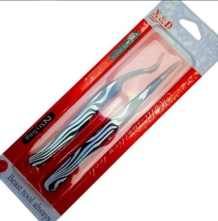 Kit 2 Pinças para Extensão de Cílios