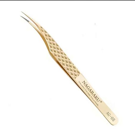 Pinça Nagaraku Curva - AG-05 - Dourada