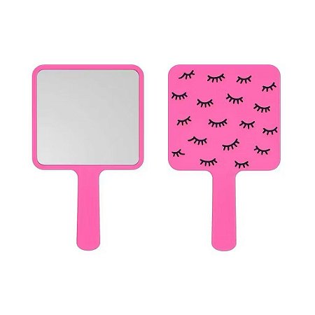 Espelho de mão estampa cílios - pequeno
