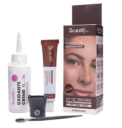 Kit Tinta / Tintura para sobrancelhas, cílios, pelos e barba Beautify Pro - 10g