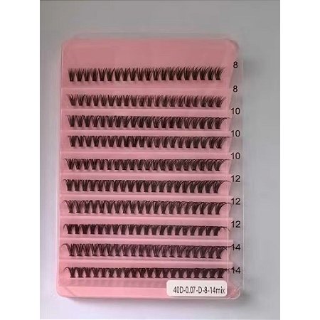 Cílios Fadvan Tufinho 40D 0,07D DIY Cluster