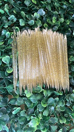 Palito manicure / henna plastico glitter - 100un.