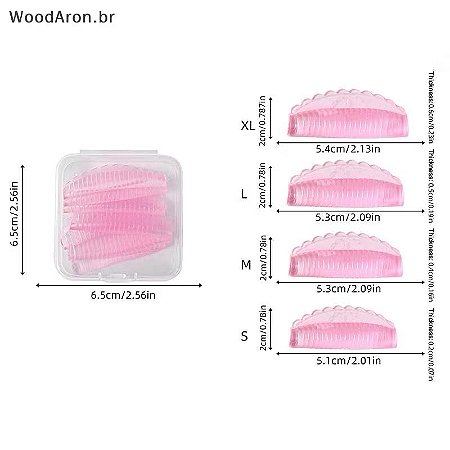 Molde para lash lifting - canelado - anatômico - 4 pares