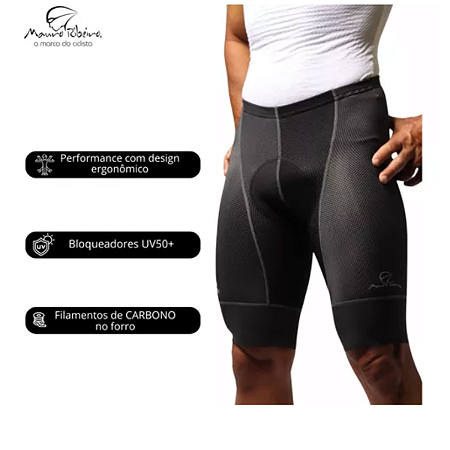 Bermuda Ciclismo Mtb Speed Masculina Carbon Mauro Ribeiro