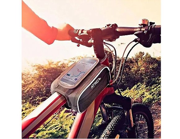 Mini Alforge Para Bicicleta Com Porta Celular E Dois Bolsos - Atrio