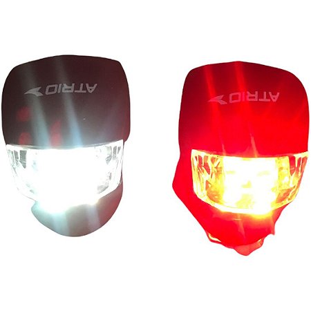 Kit Farol Sinalizador Bicicleta Diant e Tras Br e Verm Atrio