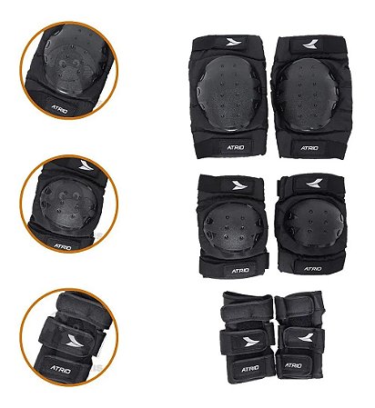 Kit Proteção Adulto Skate Patins Longboard Segurança Atrio