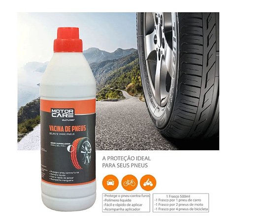 Selante Vacina Blinda Furos Pneu Carro Moto Bicicleta 500ml